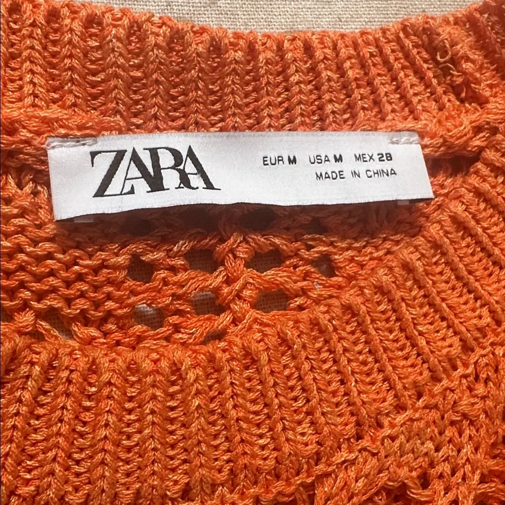 Zara Cropped Crochet Beaded Sweater - Picture 6 of 7
